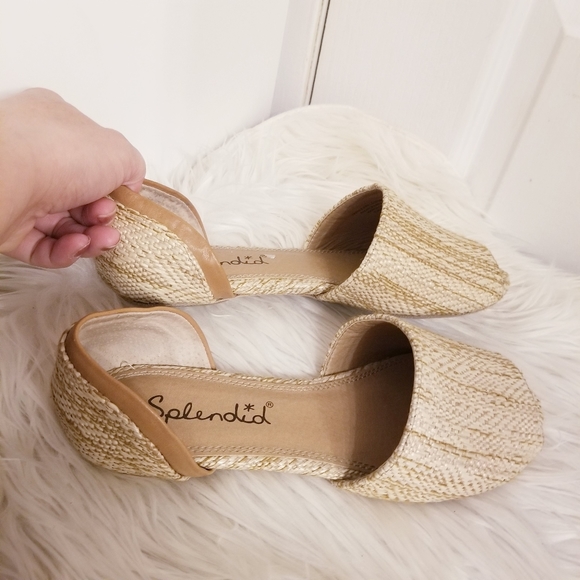 Splendid Rattan Woven D'orsay Peep Toe Fla… - Picture 3 of 8